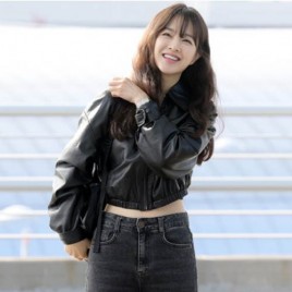 프라다 삼각로고 숏 레더재킷