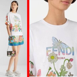 26ss 펜디 로고 판타스틱 퓨처 라운드 반팔 티셔츠 0331