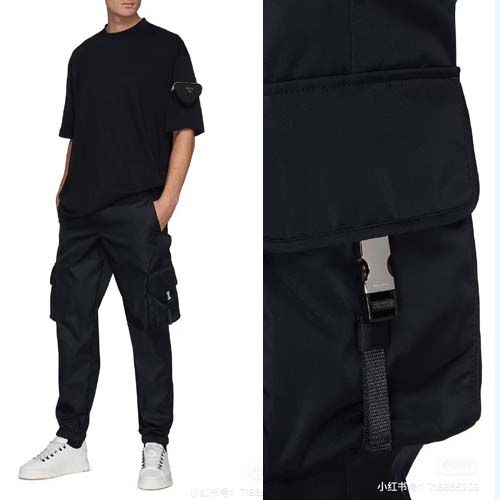 26ss 프라다 리나일론 카고 블랙 팬츠 0401