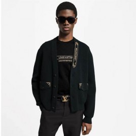 루이비통 엠브로이더드 시그니처 블랙 카디건