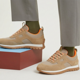 에르메스 로고 레더 스니커즈