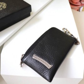 크롬하츠 로고 소가죽 키홀더 블랙 지갑